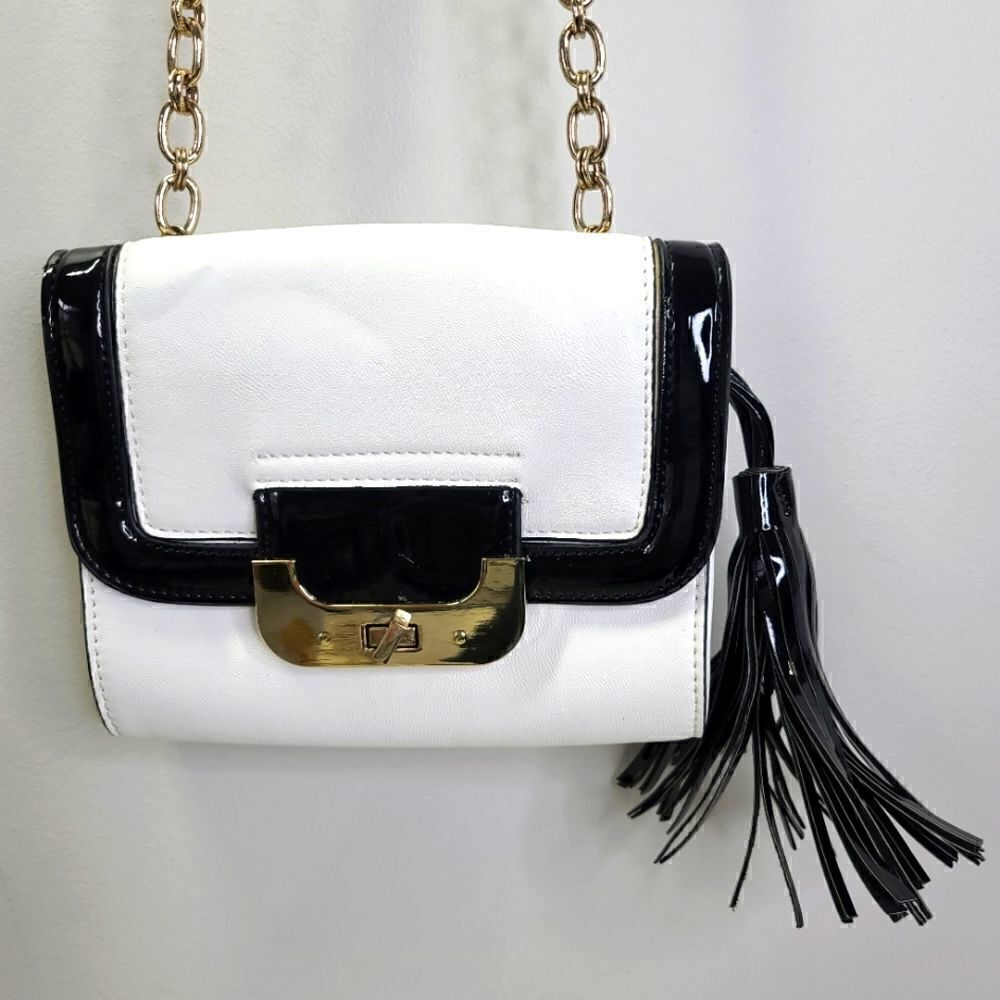 INZI Black/White/Gold Crossbody Bag 